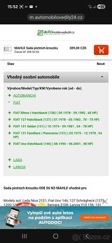 Prodám sadu pístních kroužků na Fiat;Lancia;Lada - 4