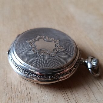 Starožitné stříbrné kapesní hodinky REMONTOIR - 4