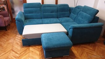 Prodám rohovou sedací soupravu rozkládací+ taburet zdarma - 4