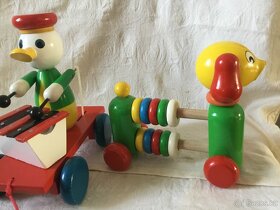 dřevěný pejsek , kacer, klaun, krokodyl plysovy - 4