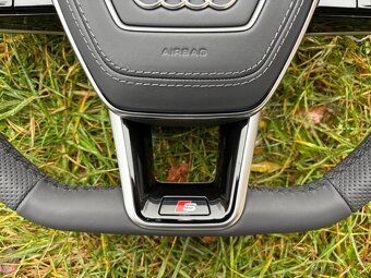 AUDI S volant A6 C8 A8 SQ8 Q8 kozeny zkoseny perforovany - 4