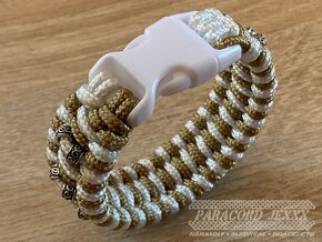 PARACORD náramek (17 cm) bronze - white - 4