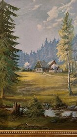 Obraz "Hájovna" B. Bureš ve zlatém rámu 76x116 cm - 4