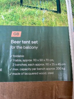 Prodám pivní set rozkládací 1x stůl, 2x lavice - 4