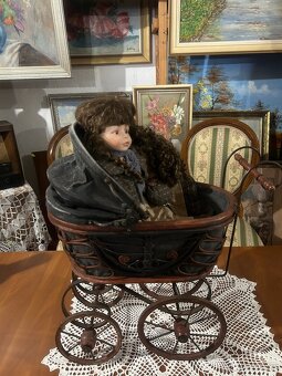 Historický kočárek pro panenky krásná Replika - 4