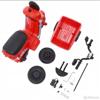 Elektrická motorka pro děti červené se zadní lžící - 4