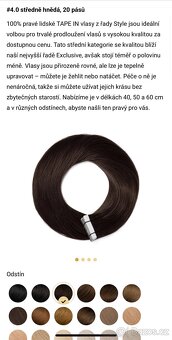 vlasy na prodloužení Tape- in - 4