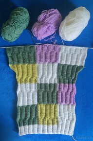 RUČNĚ PLETENÁ, NOVÁ, HEBKÁ, PATCHWORK HALENKA: S-M nenošená - 4