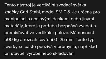 Svěrka CarlStahl - 500kg - zánovní - 4