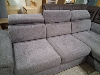 Sedačka rohová rozkládací šedivá - 4