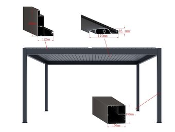 Hliníková pegola 4x4x2,5m - 4