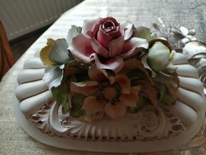 Stará Neapolska porcelánová 4 dílna mísa. Signováno. - 4
