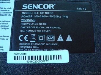 TV Sencor SLE 40F18TCS - 4