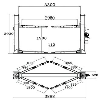 Dvousloupový zvedák BOR5000E 5000 KG NOVÝ NEPOUŽITÝ rv2025' - 4