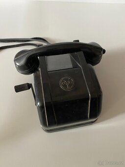 telefon tesla starý bakelitový telefon na kličku tesla retro - 4