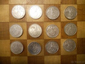 Říšské dvojmarky stříbro svastika Hindenburg - 4