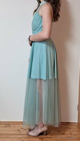 Dlouhé plesové zelené šaty, vel. 38-42 - 4