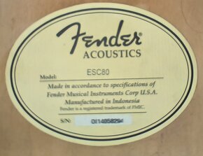 Kytara Fender velikost 3/4 - 4