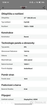 AOC monitor 27" 144hz 1ms - 4
