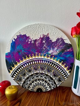 Mandala na kulatém plátně 50cm - 4