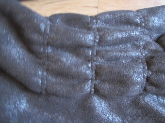 Zimní kabát s kožešinou uvnitř, M/L, zvenku semiš s patinou - 4