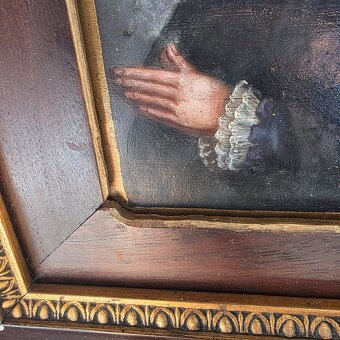 Krásný starý bidermaier obrázek na plechu - 4