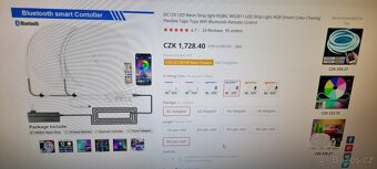 RGB LED 5ks + ovládání Bluetooth Do 50km dovoz zdarma - 4