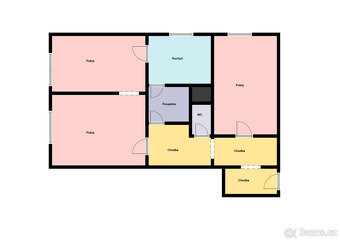 Prodej bytu 3+1 (původně 2+1), 63,7 m² včetně komory + 6,3 m - 4