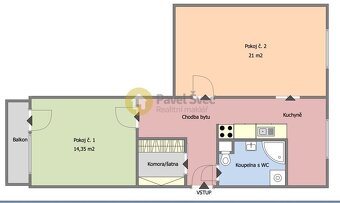 Pronájem bytu 2+1, 60 m2, balkon/sklep, ul. Zvolenská-Strako - 4