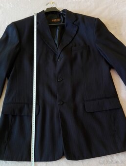 Pánský oblek černý s jemnými proužky - 4