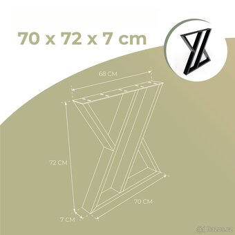 Kovové nohy na stůl  ve tvaru Z černé (2 ks v sadě) - 4