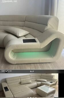 Kožená velká sedací souprava - 4