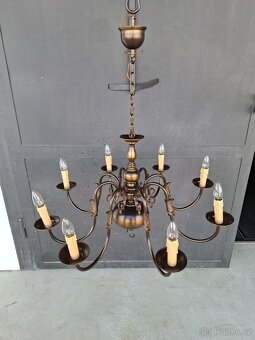 Xl mosazný vlámský lustr - 4