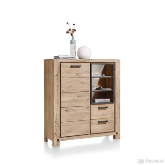 Dřevěná dubová skříň MAITRE – masiv/dub - 4