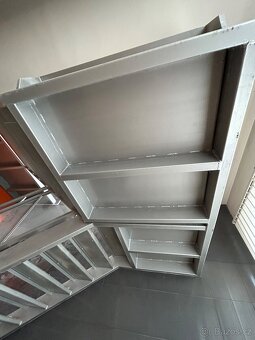 Schodiště masivní ocelové, 2x podesta,zábradlí, krytí sklem - 4