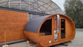 Venkovní finská oválná sauna s odpočívárnou - 4