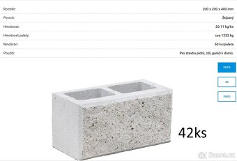 Prodám betonové tvarovky KB Blok - bílé - 4