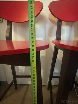Barová židle červená 1ks - 4