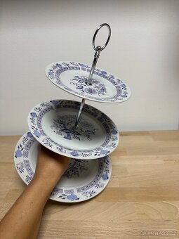 Porcelánový etazér, patrový talíř, cibulák - 4
