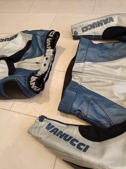 Vanucci Blau Titan-Pánská kožená moto kombinéza, dvoudílná - 4