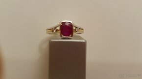 Zlatý prsten s přírodním rubínem. - 4