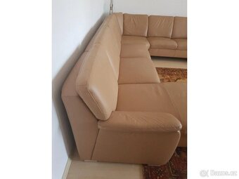 Moderní kožená sedací souprava ve tvaru "U", 3437 - 4