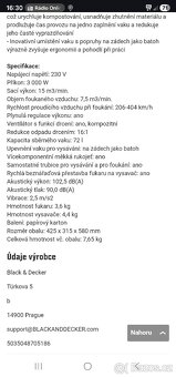 Prodám foukač á zároveň vysavač na listí black+decker 3v1 - 4