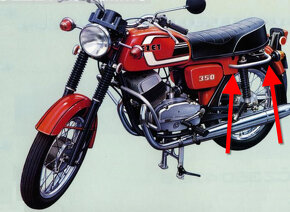 PADACÍ RÁMY ZADNÍ (MADLA) - ČERNÝ LAK - ČZ 350/472 - 4