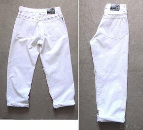 Vintage 90's pohodlné bílé dámské džíny - 4