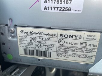 Autorádio sony originální pro Ford MK2 - 4