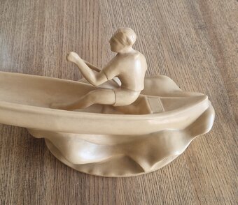 keramická soška kanoista - Vanča, 50 cm /TOP STAV/ - 4