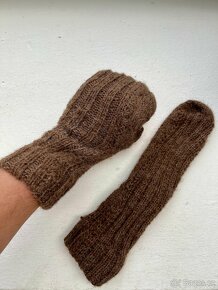 Ručně pletené alpaka ponožky rukavice 39/42 PC 45 Eur - 4