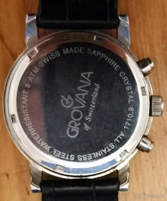 Švýcarské hodinky Grovana Chrono, safír.sklíčko, luminiscenc - 4