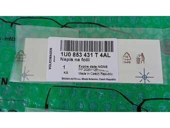 nápis DRIVE černý Škoda Octavia I (1U) 1U0853431T 4AL - 4